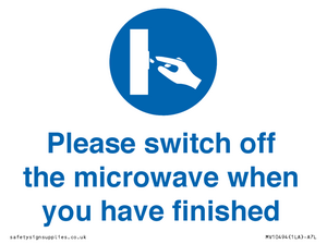 Please switch off the microwave when you have finished